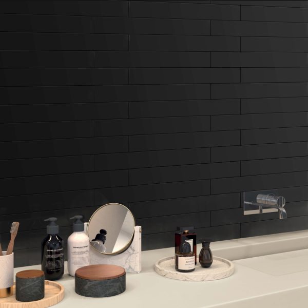 M2480 - Cerdomus Tile Studio Quality Tiles - June 30, 2022 60x400 London Arena Black Matt M2480M