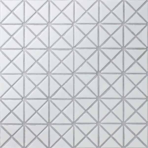 C2025 - Cerdomus Tile Studio Quality Tiles - April 4, 2024 29x41 Triangle SQ Pattern White Matt Mosaic C2025