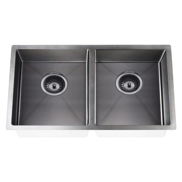 MKSP D860440 GM image 2 - Cerdomus Tile Studio Quality Tiles - August 3, 2023 Lavello Kitchen Sink - Double Bowl 860x440 Gunmetal Black MKSP-D860440-GM