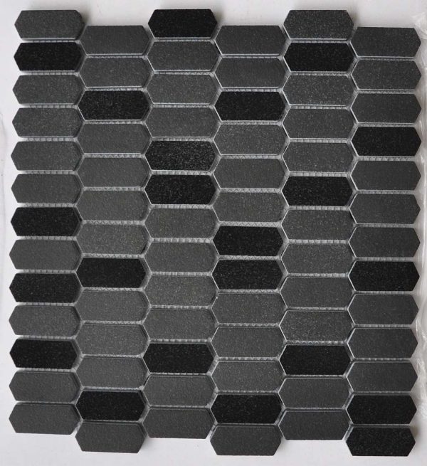 RA26001 - Cerdomus Tile Studio Quality Tiles - April 5, 2024 20x48x6 Arrow Black Enamelled Glass With Texture RA26001