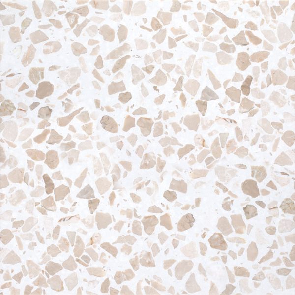 REG 4681 BOTTICINO PURE - Cerdomus Tile Studio Quality Tiles - September 30, 2022 600x600x20 Botticino Pure Large Chip Terrazzo Honed TEZ2501